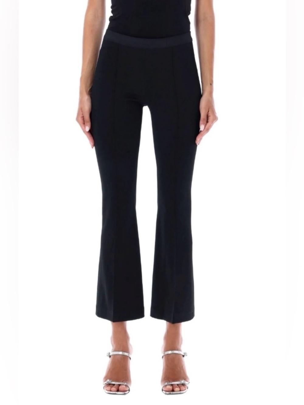 Helmut Lang Ponte Cropped Kick Flare Leggings Pants